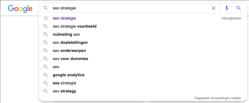 SEO strategie zoekwoorden